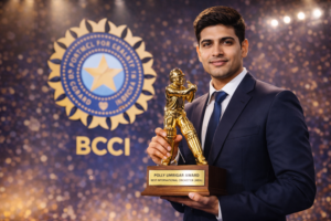 Shubman Gill Receives Polly Umrigar Award for Best International Cricketer (Men) 2024–25